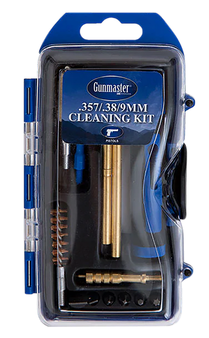DAC GM9P GunMaster Cleaning Kit 9mm & 38 Cal Pistol/14 Pieces Black/Blue