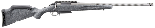 Ruger 46904 American II  Full Size 243 Win 3+1 20" Gun Metal Gray Cerakote Spiral Fluted Threaded Barrel & Alloy Steel Receiver w/Picatinny Rail, Gray Splatter Adj LOP Synthetic Stock