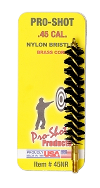 Pro-Shot 45NR Bore Brush  .45 Cal Rifle #8-32 Thread Nylon Bristles Brass Core