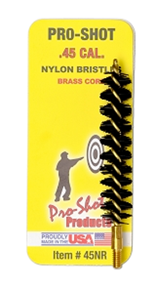 Pro-Shot 45NR Bore Brush  .45 Cal Rifle #8-32 Thread Nylon Bristles Brass Core