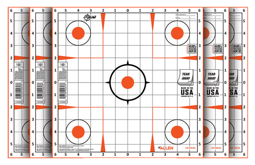 EZ-Aim 15333100 Sight-In  Grid Paper Self-Adhesive 12" x 12" Orange/White 100 Per Pack