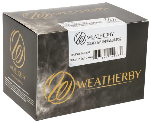 Weatherby BRASS280ACT50 Unprimed Cases  280ACKLEY Rifle Brass 50/Box