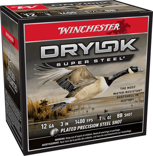 Winchester Ammo XSV123BB Drylok Super Steel Magnum 12Gauge 3" 1 1/4oz BBShot 25 Per Box/10 Case