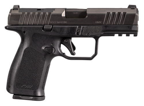Rost Martin RM1CBLKOSP10CA RM1C *CA Compliant 9mm Luger 10+1 4" Black Compensated Match Grade Barrel, Black Tenifer Optic Ready/Serrated Steel Slide, Black Textured Grip