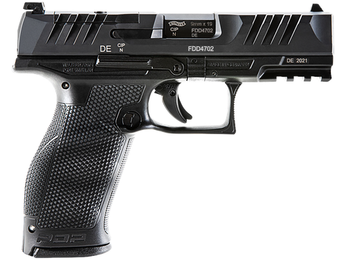 Walther Arms 2851237 PDP Optic Ready 9mm Luger 4" Barrel 18+1, Polymer Frame With Picatinny Acc. Rail, Optic Cut Super Terrain Serrated Steel Slide, Performance Duty Trigger, Manual Safety