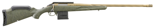 Ruger 46938 American II Predator Full Size 204 Ruger 10+1 22" Burnt Bronze Cerakote Spiral Fluted Threaded Barrel & Alloy Steel Receiver w/Picatinny Rail, Green Splatter Adj LOP Synthetic Stock