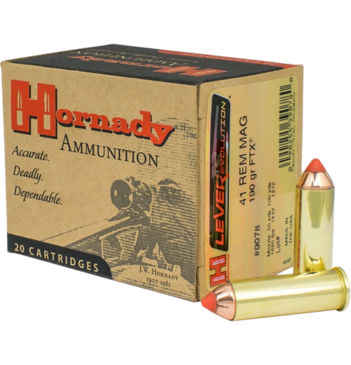 Hornady 9078 LEVERevolution  41RemMag 190gr Hornady Flex Tip eXpanding 20 Per Box/10 Case