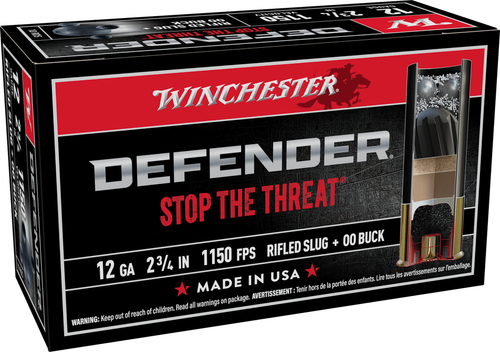 Winchester Ammo S12PDX1 PDX1 Defender Combo 12Gauge 2.75" 1oz Rifled Slug 3Plated 00Buck Shot 10 Per Box/10 Case
