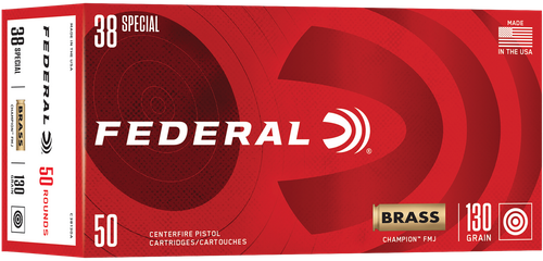 Federal C38130A Champion  38Special 130gr Full Metal Jacket 50 Per Box/20 Case