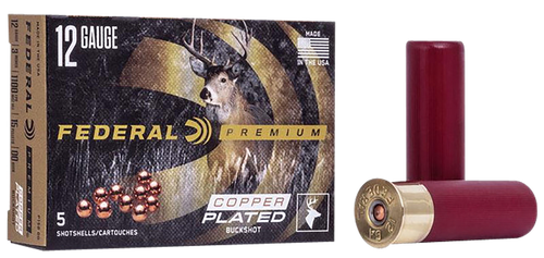 Federal P15800 Premium Buckshot 12Gauge 3" 1 7/8oz 00BuckShot 5 Per Box/50 Case