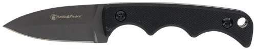 Smith & Wesson Knives 1193156 H.R.T. Neck Knife Fixed Spear Point/Plain Titanium Nitride Coated 8Cr13MoV SS Blade/Black G10 Handle Includes Sheath