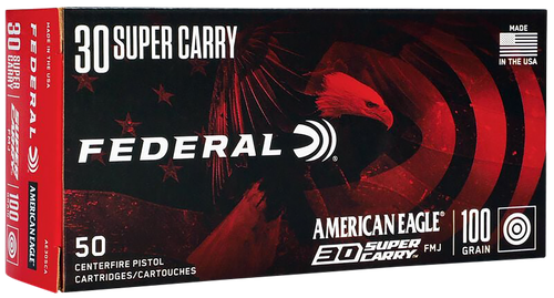 Federal AE30SCA American Eagle Handgun 30Super Carry 100gr Full Metal Jacket 50 Per Box/20 Case