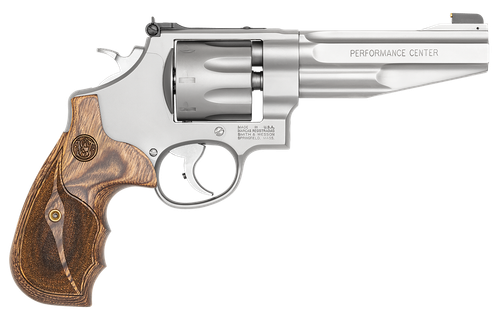 Smith & Wesson 170210 Performance Center Model 627 357 Mag 8rd 5" Stainless Steel Barrel & Cylinder Matte Silver Stainless Steel Frame with Wood Grip Includes Synthetic Grip