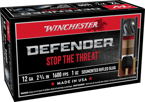Winchester Ammo S12PDX1S PDX1 Defender  12Gauge 2.75" 1oz Rifled Slug Shot 10 Per Box/10 Case