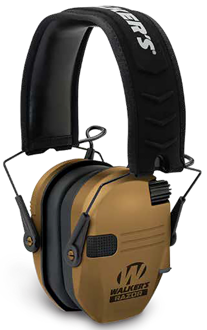 Walker's GWPRSEMBB Razor Slim Electronic Muff 23 dB Over the Head Battle Brown/Black Polymer