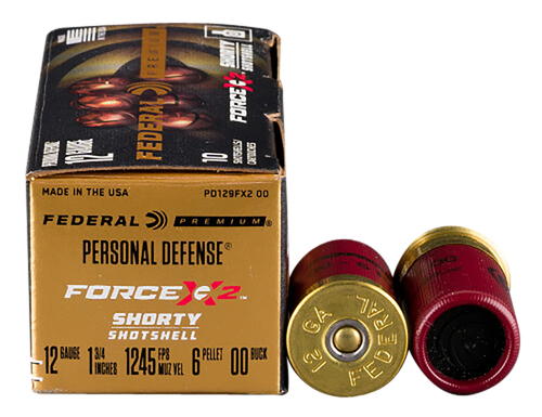 Federal PD129FX200 Premium Force X2 12Gauge 1.75" 6Pellets 00BuckShot 10 Per Box/10 Case