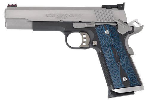 Colt Mfg O5970XETT Gold Cup Trophy 45 ACP 8+1 5" Stainless National Match Barrel, Stainless Steel Serrated Slide & Frame w/Beavertail, Ambidextrous
