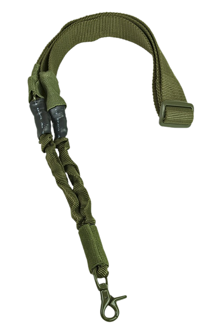 NcStar AARS1PG Single Point Sling  Green Nylon 44"-60" OAL Adjustable Bungee