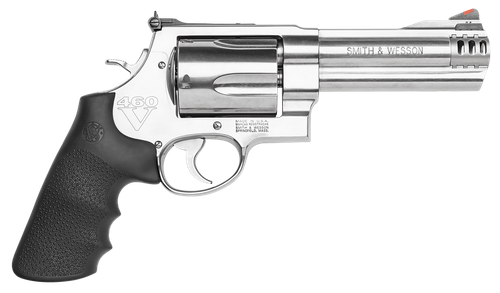 Smith & Wesson 163465 Model 460 XVR 460 S&W Mag 5" Stainless Steel Barrel & 5rd Cylinder, Satin  Stainless Steel X-Frame, Includes Two Rear Sights & Two Muzzle Brakes