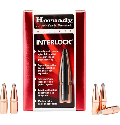 Hornady 3045 InterLock  30 Cal .308 165 gr Boat Tail Spire Point 100 Per Box/ 15 Case