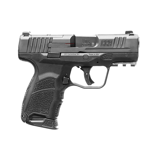 HK 81000551 CC9  Micro Compact 9mm Luger 10+1 3.32" Black Polygonal Rifled Barrel, Optic Ready/Serrated Steel Slide, Polymer Frame w/Picatinny Rail, Black Interchangeable Backstrap Grip, Ambidextrous