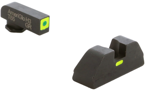 AmeriGlo GL605 CAP Sight Set for Glock  Green Tritium LumiGreen Outline Front Sight-LumiGreen Bar Rear Sight