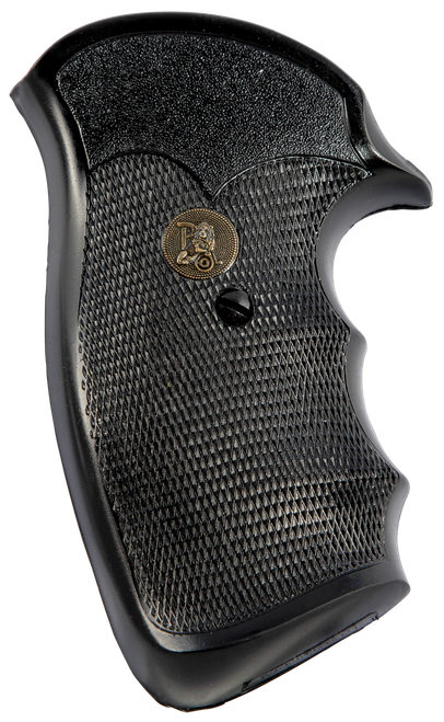 Pachmayr 03175 Gripper Grip Checkered Black Rubber with Finger Grooves for Ruger Security-Six