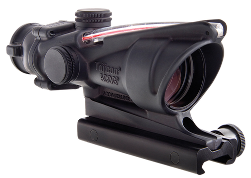 Trijicon 100215 ACOG  Black Hardcoat Anodized 4x32mm Illuminated Red Chevron .223/5.56 BDC Reticle