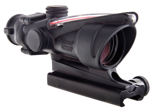 Trijicon 100215 ACOG  Black Hardcoat Anodized 4x32mm Illuminated Red Chevron .223/5.56 BDC Reticle