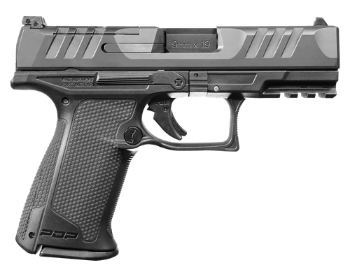 Walther Arms 2871831 PDP F-Series 9mm Luger 10+1 4" Black Steel Barrel, Black Optic Ready/Serrated Slide, Black Polymer Frame w/Picatinny Rail, Black Performance Duty Texture Grips, Ambidextrous