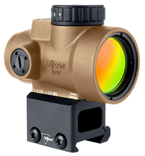 Trijicon 2200328 MRO SD  Coyote Tan 1x25mm 2 MOA Red Dot Reticle Lower 1/3 Co-Witness Mount