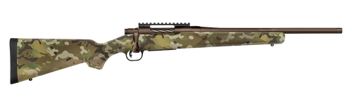 Mossberg 28279 Patriot  Compact 450 Bushmaster 4+1 18" Patriot Brown Cerakote Threaded Bull Barrel, Patriot Brown Cerakote Steel Receiver w/Picatinny Rail, MultiCam Fixed Synthetic Stock