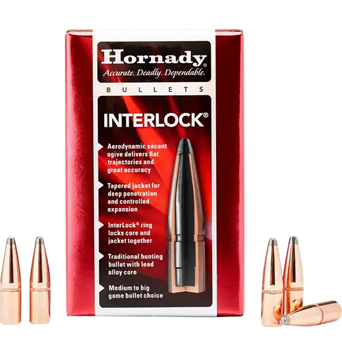 Hornady 3140 InterLock  7.62mm .310 123 gr Soft Point 100 Per Box/ 25 Case