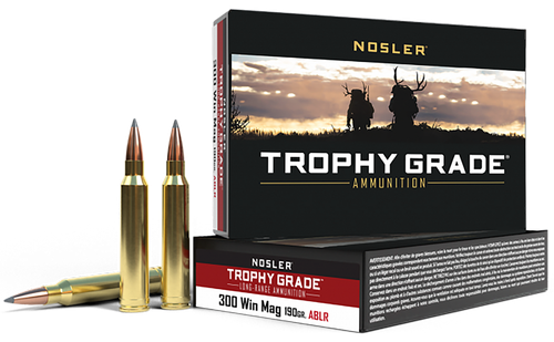 Nosler 60126 Trophy Grade Long-Range 300WinMag 190gr Nosler Spitzer AccuBond Long Range 20 Per Box/10 Case