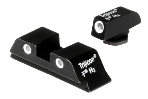 Trijicon 600210 Bright & Tough Night Sights  Green/Tritium White Outline Front Sight-Green/Tritium White Outline Rear Sight Glock 17/17L/19 Standard Frame