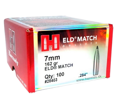 Hornady 28403 ELD Match  7mm .284 162 gr Extremely Low Drag Match 100 Per Box/ 15 Case