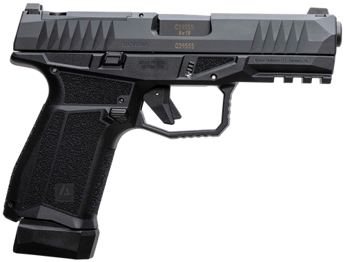 AREX 815537024074 Delta M Gen2 Compact Frame 9mm Luger 15+1 4" Black Steel Barrel, Black Nitride Steel Optic Cut/Serrated Slide, Black Polymer Frame w/Picatinny Rail, Black Stippled Grip, Ambidextrous