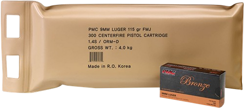 PMC 9ABP Bronze Battle Pack 9mmLuger 115gr Full Metal Jacket 300 Per Box/3 Case