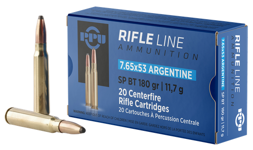 PPU PP7AS Metric Rifle  7.65x53mmArgentine 180gr Soft Point Boat Tail 20 Per Box/10 Case
