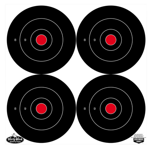 Birchwood Casey 35570 Dirty Bird  6" Bullseye Tagboard Hanging Black/White 100 Per Pkg
