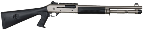 MAC 21000153 1014 Marine 12 Gauge 3" 5+1 18.50", Electroless Nickel Barrel/Rec, Synthetic Furniture, Fixed Pistol Grip Stock, Ghost Ring Sight, Optics Mount, 3 Chokes