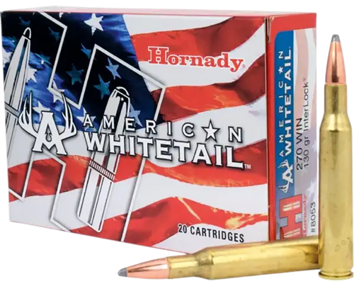 Hornady 8053 American Whitetail  270Win 130gr InterLock Spire Point 20 Per Box/10 Case