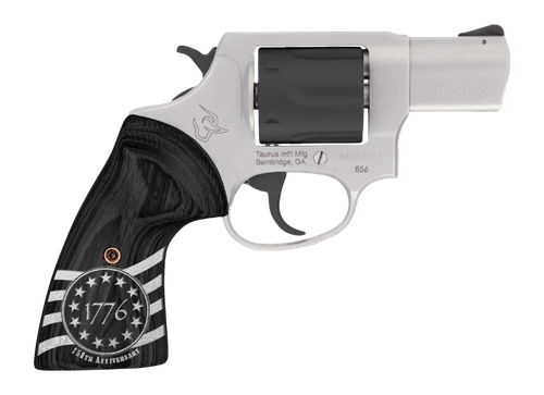 Taurus 2-85635-US3 856 1776 Small 38 Special +P 6 Shot 3" Stainless Steel Barrel, Black Stainless Steel Cylinder, Stainless Steel Frame, Custom Altamont Grip, Transfer Bar Safety