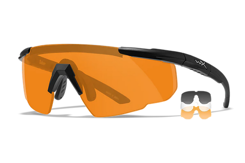 Wiley X 308 Saber Advanced  Smoke Gray/Clear/Light Rust Lens Polycarbonate Matte Black Frame