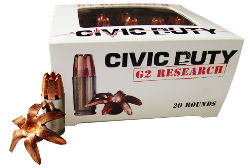 G2 Research G00617 Civic Duty  45ACP 164gr Copper Expansion Projectile 20 Per Box/25 Case