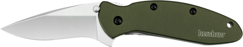 Kershaw 1620OL Scallion  2.40" Folding Drop Point Plain Bead Blasted 420HC SS Blade Olive Drab Anodized Aluminum Handle Includes Pocket Clip