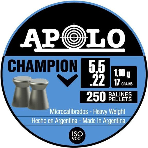 Hatsan Apolo Champion Air Rifle Pellets 22 Cal 17 gr 250/ct