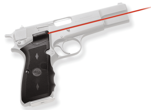 Crimson Trace 011170 Lasergrips  Fits Browning Hi-Power, Red Laser 633nM Wavelength 5mW Output, Black Polymer