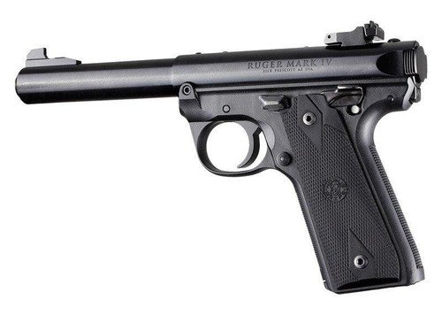 Ruger 22/45 MKIV Rubber Grip Panels Checkered W/Diamonds Black