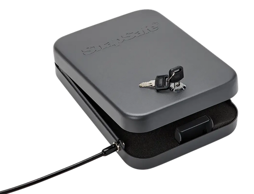 SnapSafe 75210 Lock Box  XL Key Entry Black Steel Holds 1 Handgun 10" W x 7" H x 2" D